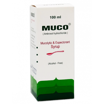 MUCO 15 MG / 5 ML ( AMBROXOL ) MUCOLYTIC & EXPECTORANT SYRUP 100 ML